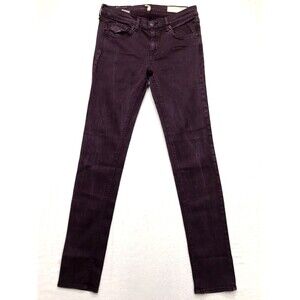 RAG & BONE Skinny Jean Women 28x31 Wine Burgundy Denim Stretch Mid Rise Chic